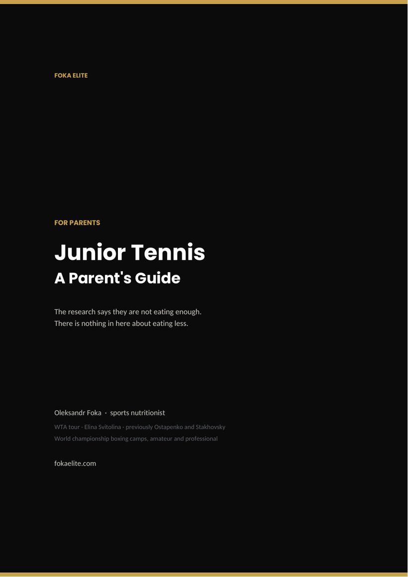 Cover of Junior Tennis: A Parent's Guide, a PDF by Oleksandr Foka