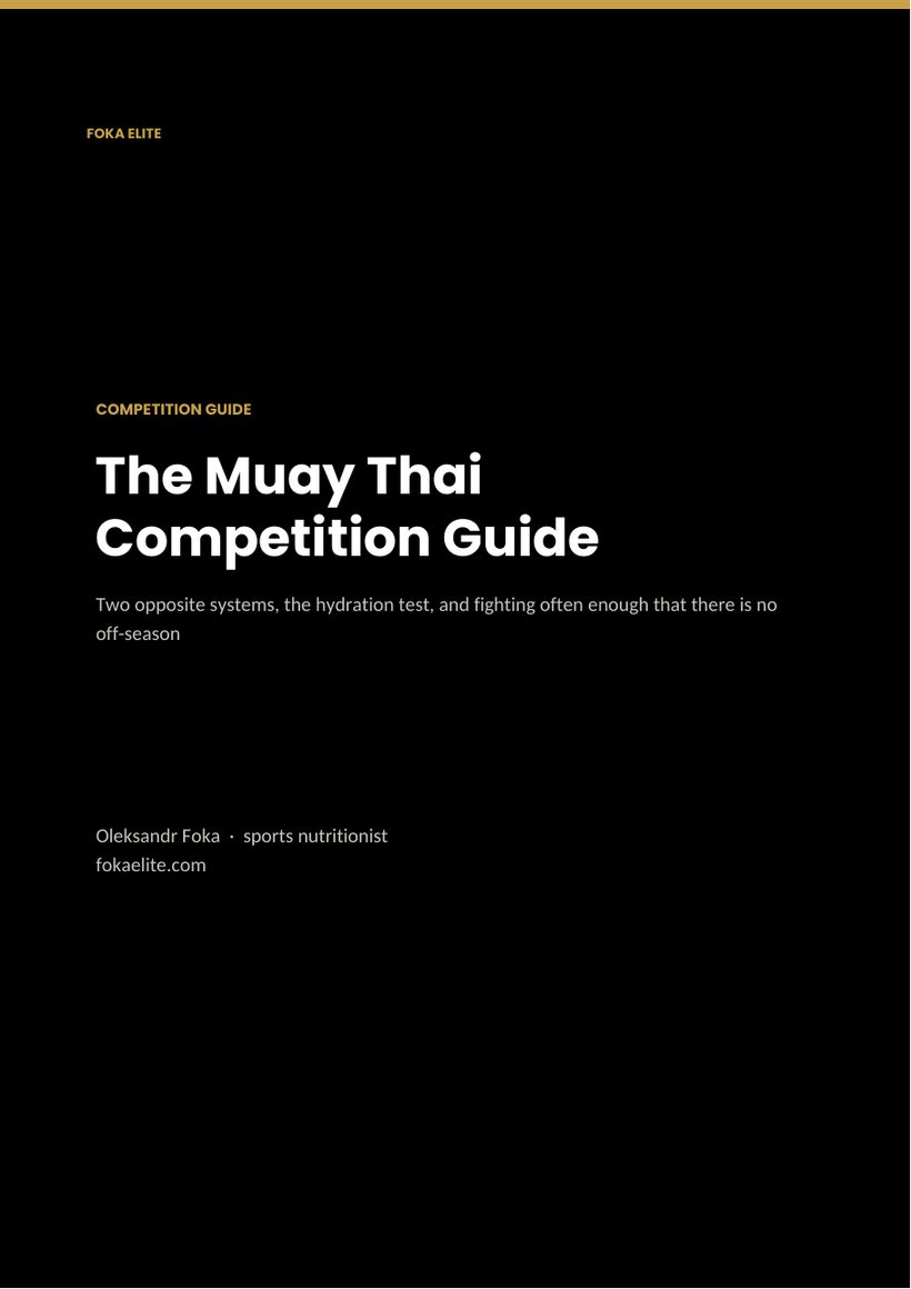 Cover of The Muay Thai Competition Guide, a PDF by Oleksandr Foka