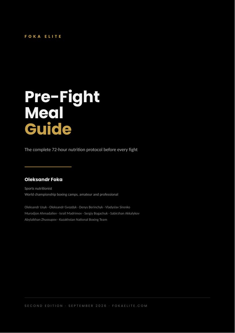 Cover of Pre-Fight Meal Guide, a PDF by Oleksandr Foka